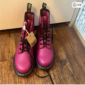 New with tags Dr. Martens Fuchsia Combat Boots